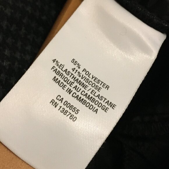 Black & Grey Puppytooth Stretchy Drawstring Trouser Leggings - Picture 9 of 14